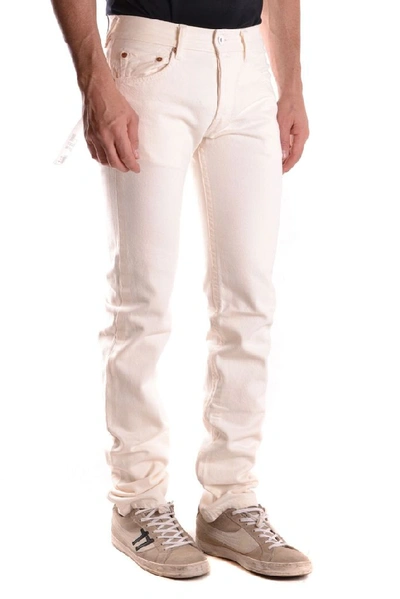 Shop Evisu Men's White Cotton Jeans