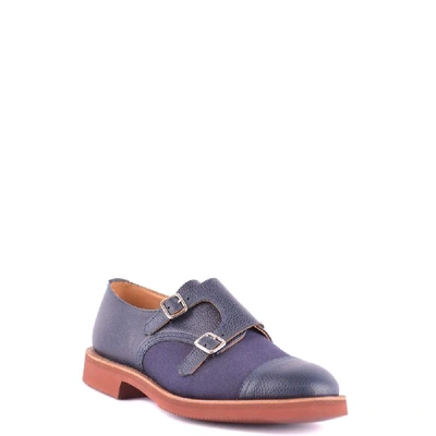 Shop Tricker's Men's Blue Leather Monk Strap Shoes