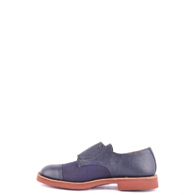 Shop Tricker's Men's Blue Leather Monk Strap Shoes