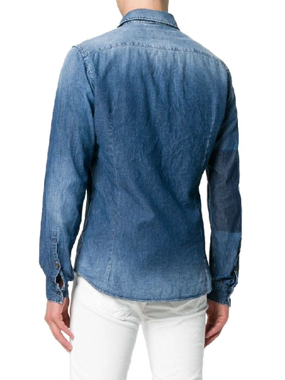 Shop Dondup Men's Blue Cotton Shirt