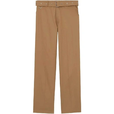 Shop Burberry Men's Beige Cotton Pants