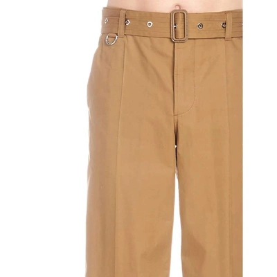 Shop Burberry Men's Beige Cotton Pants