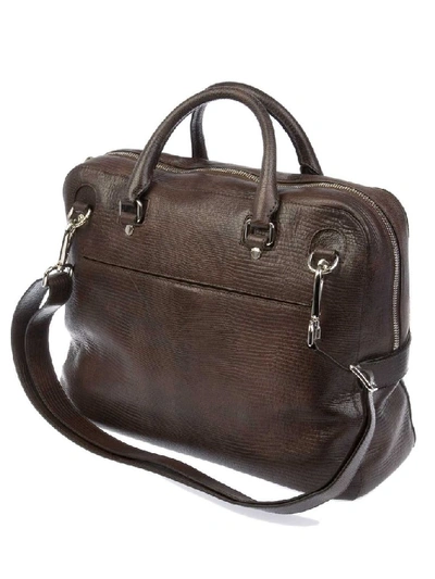 Shop Orciani Men's Brown Leather Briefcase