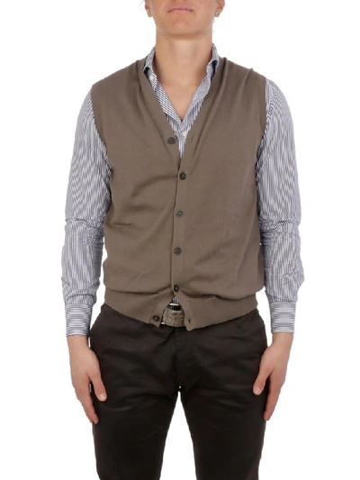 Shop Altea Men's Brown Cotton Vest
