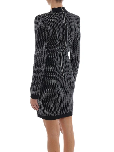 Shop Balmain Women's Silver Wool Dress