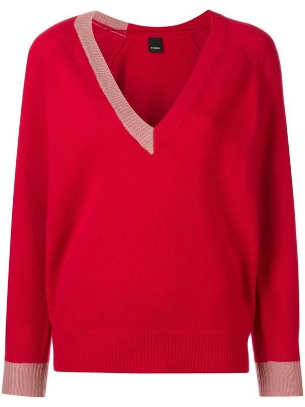 women's red cashmere sweater