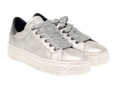 Shop Crime London Women's Silver Leather Sneakers