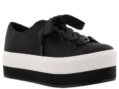 Shop Michael Kors Women's Black Leather Sneakers