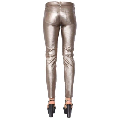 Shop Saint Laurent Women's Gold Leather Pants