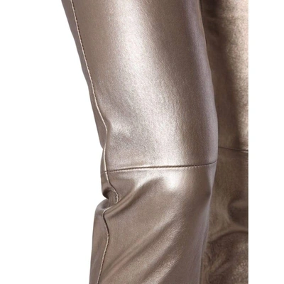 Shop Saint Laurent Women's Gold Leather Pants