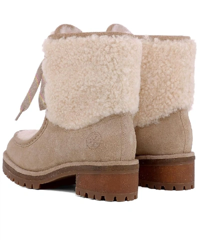 Shop Tory Burch Women's Beige Leather Ankle Boots