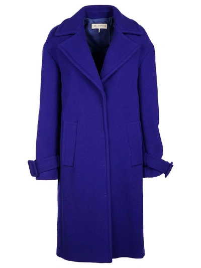 Shop Emilio Pucci Women's Blue Wool Coat
