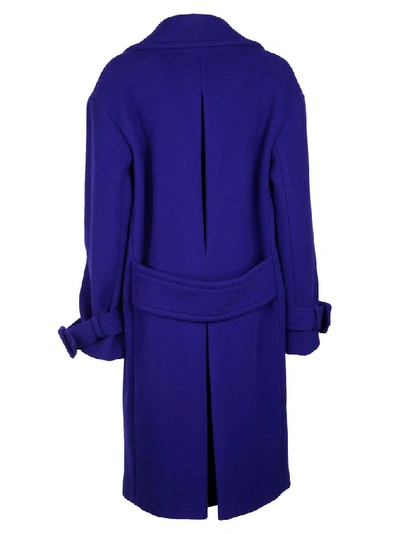 Shop Emilio Pucci Women's Blue Wool Coat