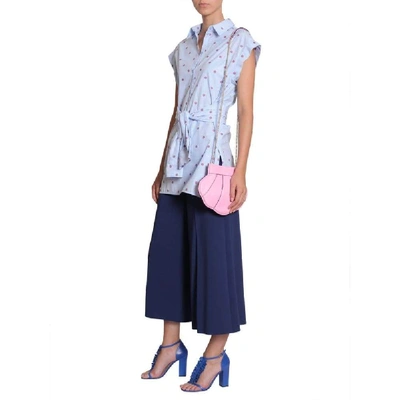 Shop Boutique Moschino Women's Light Blue Cotton Blouse