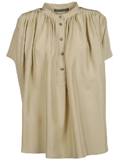 Shop Alberta Ferretti Women's Beige Silk Blouse