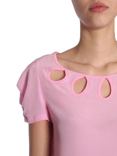 Shop Boutique Moschino Women's Pink Silk T-shirt