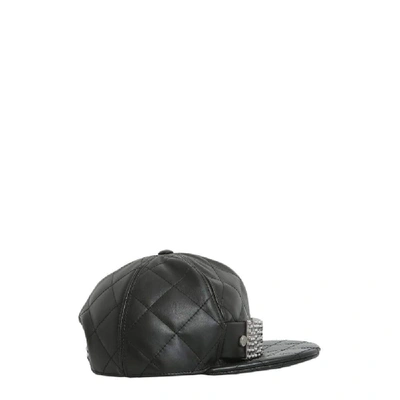 Shop Moschino Women's Black Leather Hat