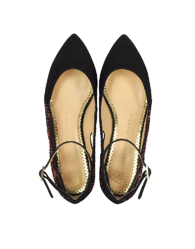 Shop Charlotte Olympia Women's Black Suede Flats