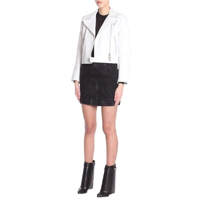 Shop Givenchy Women's White Leather Outerwear Jacket