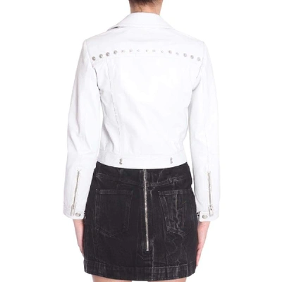 Shop Givenchy Women's White Leather Outerwear Jacket