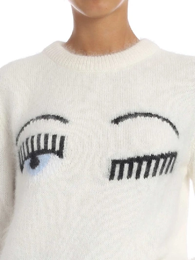 Shop Chiara Ferragni Women's White Wool Sweater