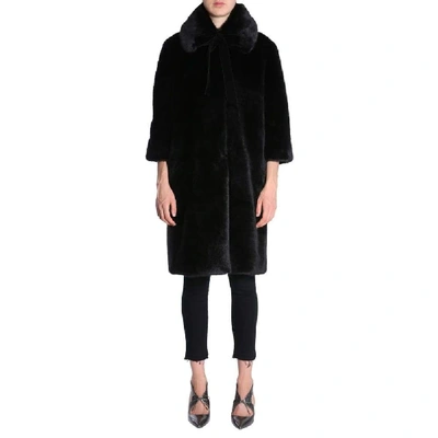 Shop Ainea Women's Black Acrylic Coat