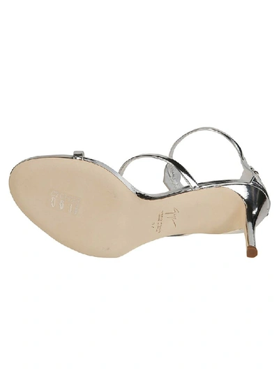 Shop Giuseppe Zanotti Design Women's Silver Leather Sandals