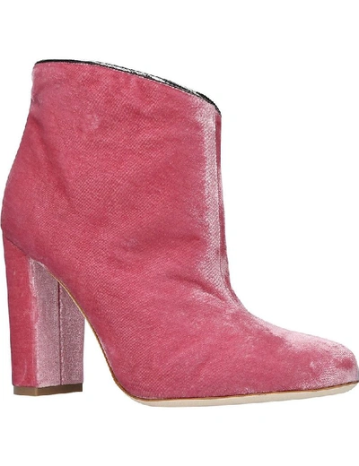 Shop Malone Souliers Women's Pink Velvet Ankle Boots