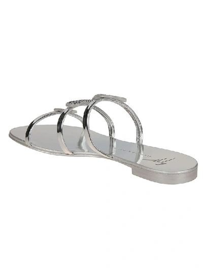 Shop Giuseppe Zanotti Design Women's Silver Leather Sandals