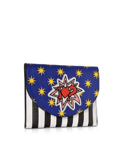 Shop Alessandro Enriquez Women's Blue Leather Pouch