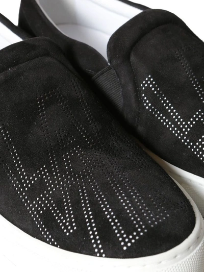 Shop Lanvin Women's Black Leather Slip On Sneakers