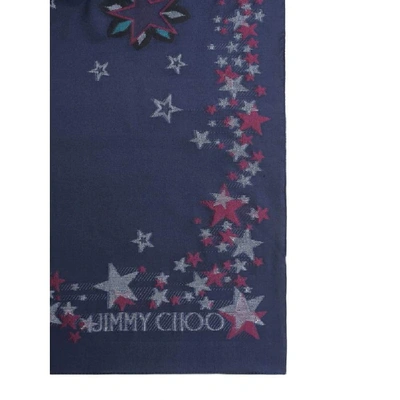 Shop Jimmy Choo Women's Blue Silk Scarf