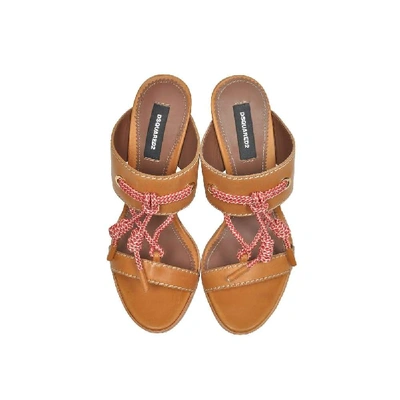 Shop Dsquared2 Women's Brown Leather Sandals