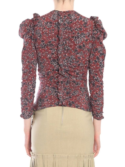 Shop Isabel Marant Women's Burgundy Silk Blouse