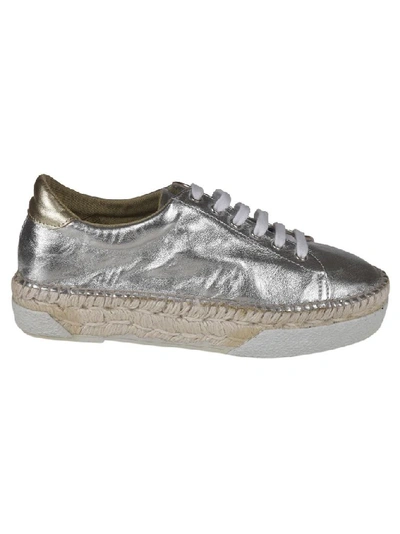 Shop Espadrilles Women's Silver Leather Sneakers