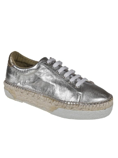 Shop Espadrilles Women's Silver Leather Sneakers