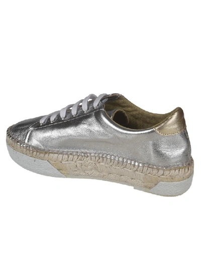 Shop Espadrilles Women's Silver Leather Sneakers