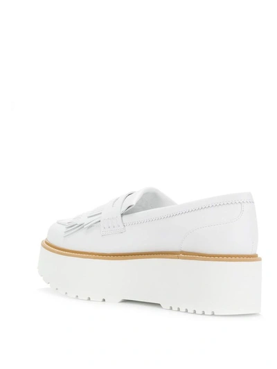 Shop Hogan Women's White Leather Loafers