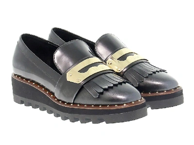 Shop Liu •jo Liu Jo Women's Grey Leather Loafers
