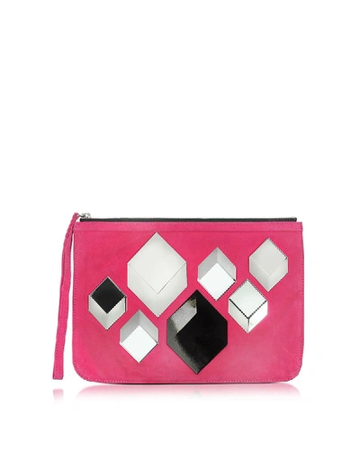 Shop Pierre Hardy Women's Fuchsia Suede Pouch