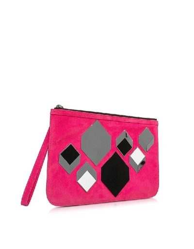 Shop Pierre Hardy Women's Fuchsia Suede Pouch