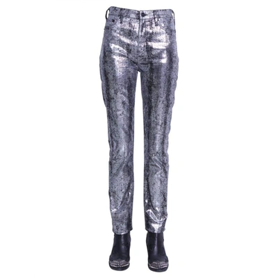Shop Mcq By Alexander Mcqueen Women's Silver Cotton Jeans