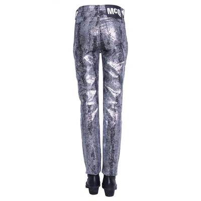 Shop Mcq By Alexander Mcqueen Women's Silver Cotton Jeans