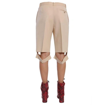 Shop Maison Margiela Women's Beige Wool Shorts