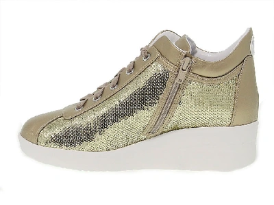 Shop Ruco Line Women's Gold Leather Sneakers