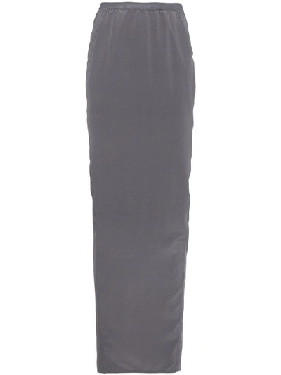 Shop Rick Owens Women's Grey Silk Skirt