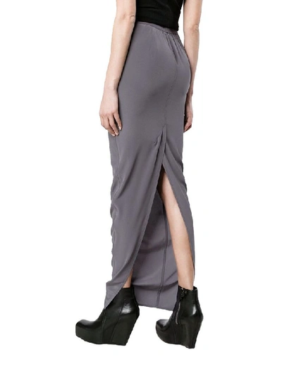 Shop Rick Owens Women's Grey Silk Skirt