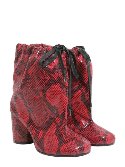 Shop Maison Margiela Women's Red Polyester Ankle Boots