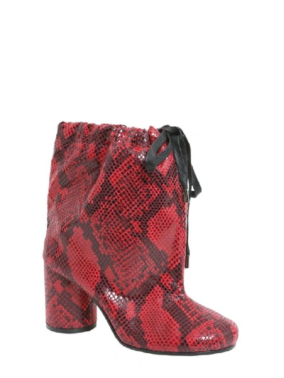 Shop Maison Margiela Women's Red Polyester Ankle Boots