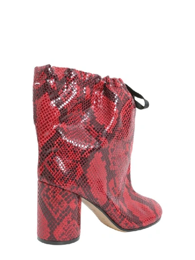 Shop Maison Margiela Women's Red Polyester Ankle Boots